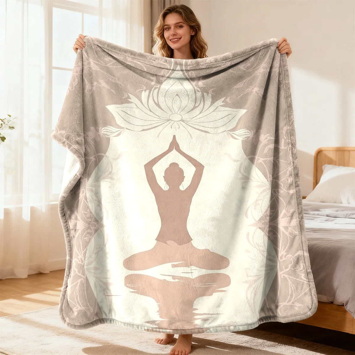 Spa Wellness Luxury - Luxueus Yoga Lotus Meditatie Dekentje Pluche